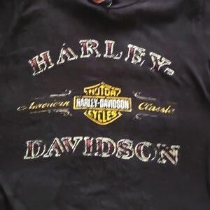 Black ladies Harley-Davidson tshirt size L. MileHigh HD